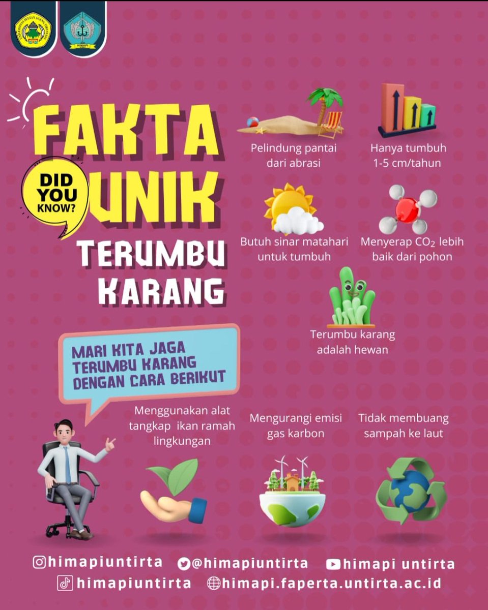 HimapiUntirta's tweet photo. [Hari Terumbu Karang Nasional]

Selamat Hari Terumbu Karang Nasional, semoga terumbu karang di Indonesia dan dunia tetap lestari.

#HimapiUntirta
#KabinetBahteraNawasena
#Periode2022
#HariTerumbuKarang https://t.co/j6jJZAQfvK