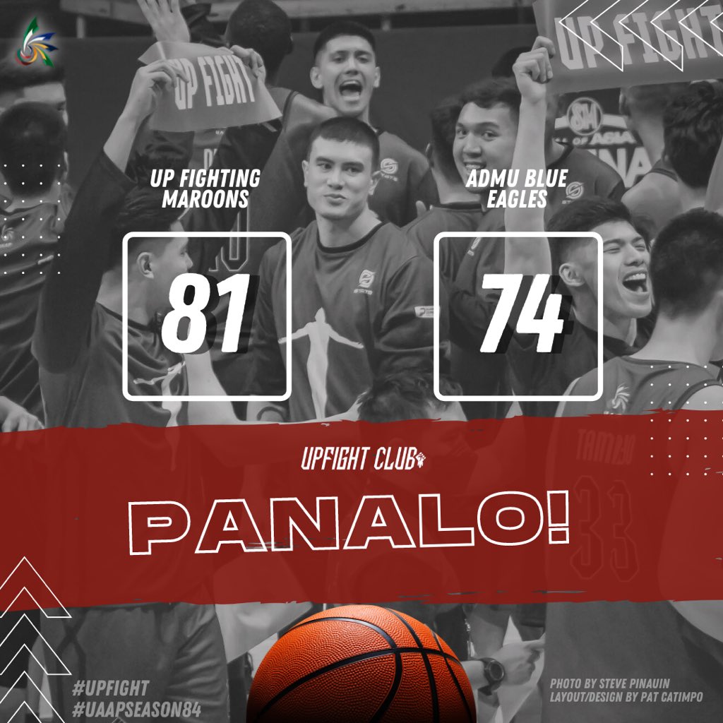 upmaroonclub's tweet photo. UP takes Game 1 of the best-of-three finals vs defending champs Ateneo! #UPFight https://t.co/JNP2PhohvH