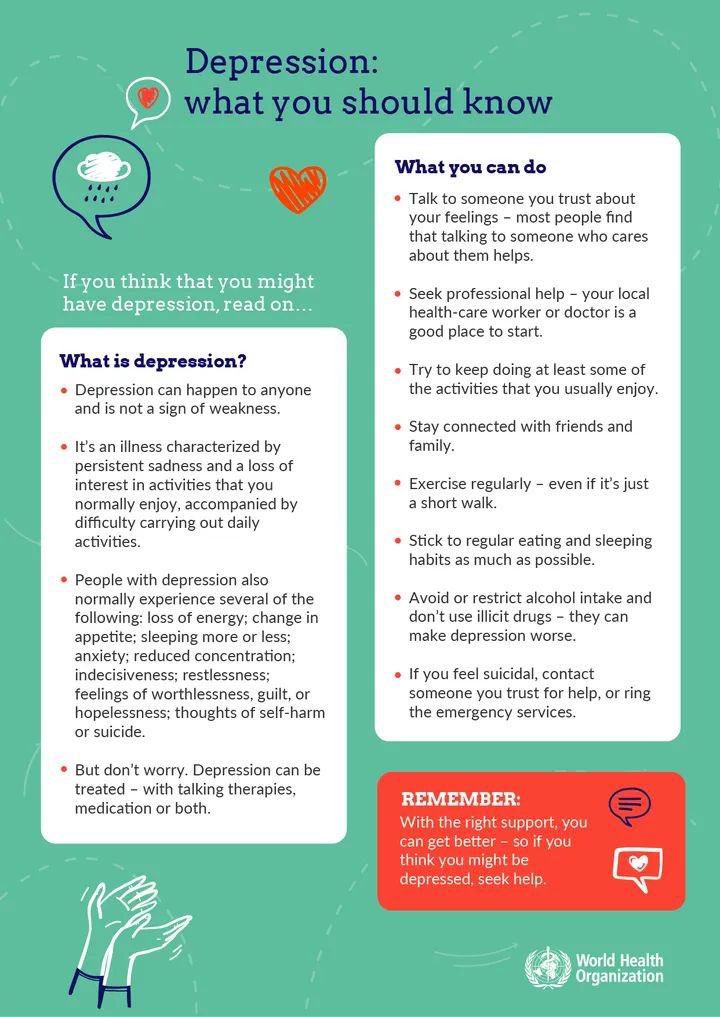 Depression is an illness that can get better with the right support. 
We are here to help! #MentalHealthAwarenessMonth