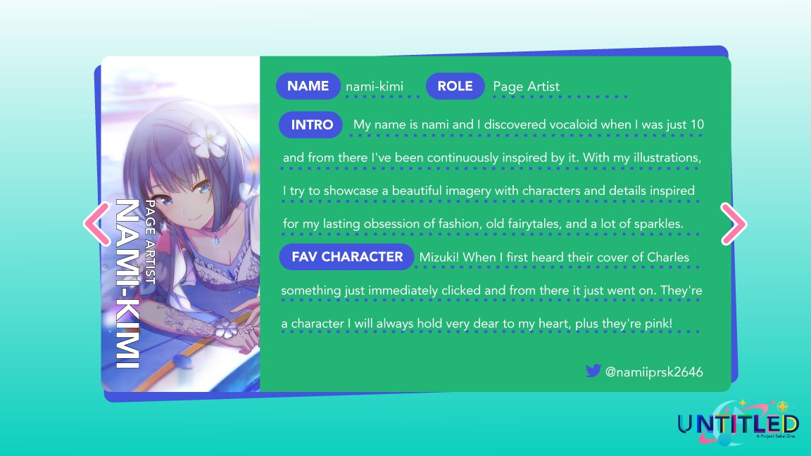 🎵Contributor Spotlight🎵

Today's contributor spotlight features Nami-kimi! You can check their Twitter at <a href="/namiiprsk2646/">namiii ❀</a> !