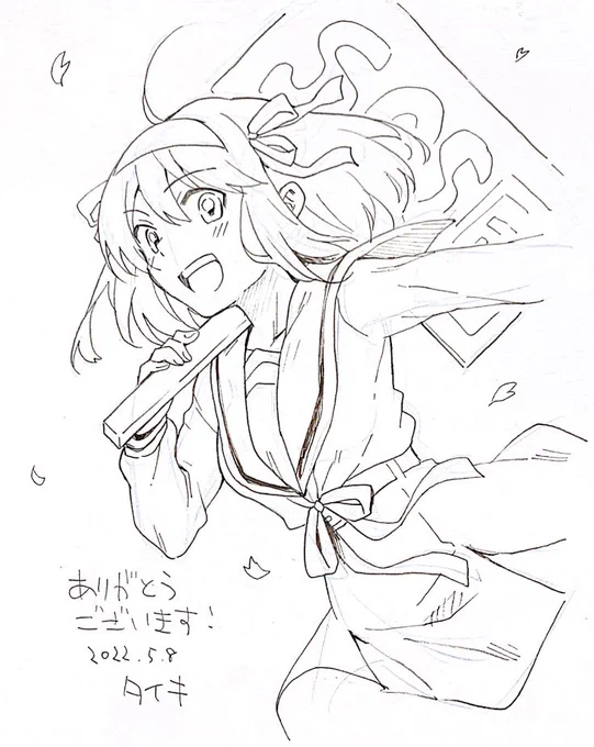 今日のCOMIC1で描かせていただいたスケブ①
・春らしいハルヒ
・朝倉さん
・長門 
