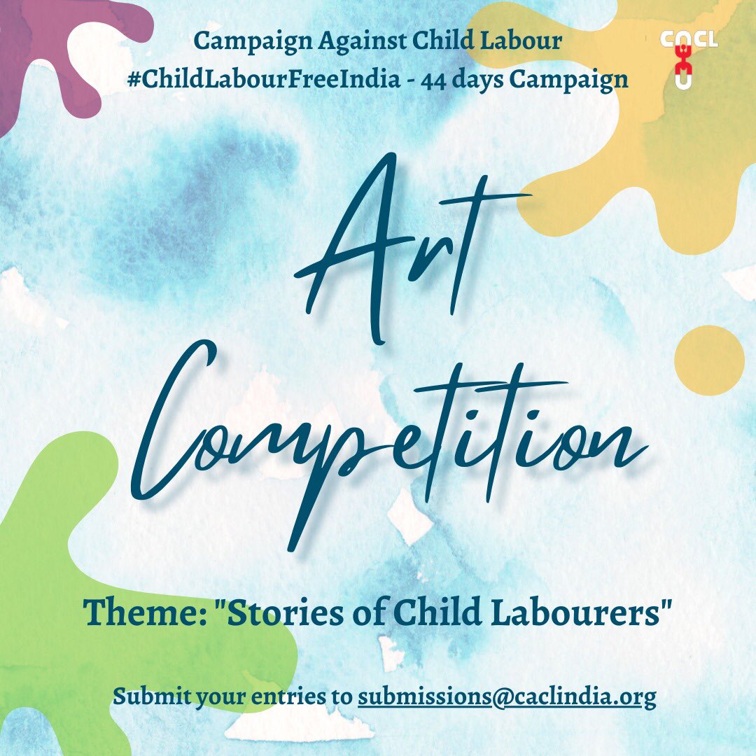 caclindia's tweet photo. Campaign Against Child Labour (CACL) from 30th April to 12th June – 44 days towards a better future for all children across India... #ChildLabourFreeIndia #SayNoToChildLabour #RightToEducation #CampaignAgainstChildLabour #OneCountryOneFuture https://t.co/NpmCJUkvVa
