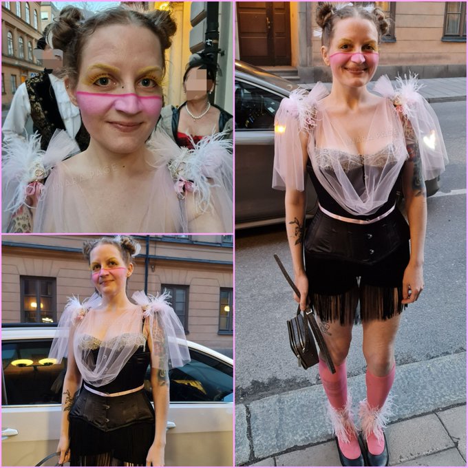 My two very different looks yesterday: first at Stockholm Fetish Fair and then at Fr&auml;ulein Frauke (burlesque<a href="/tag/mvsales"class="tags"><span>#mvsales</span></a>