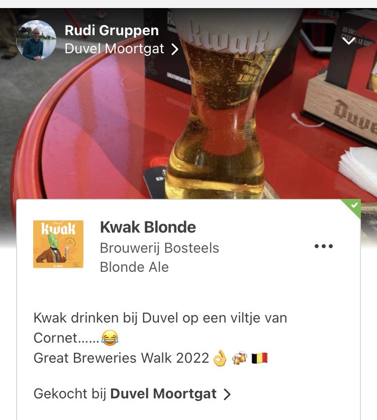 RudiGruppen's tweet photo. Hoe mooi kan het zijn!πππ§πͺ #kwak #cornet #duvel #greatbreweries https://t.co/o7ENye9MbU