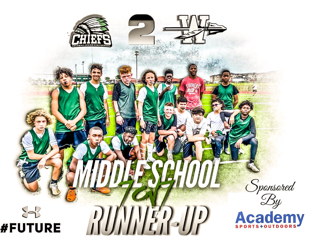 Tolleson20's tweet photo. Our Future had a GREAT showing in the 2nd Annual Middle School.  7on7 Tourney Sponsored By Academy Sports. Coleman 8th won 🥇 in their division &amp; Finley 7th Won 🥇 in their Division. Coleman 7th was Runner-Up! #FutureSons @NDNAthletics @NDNFootball https://t.co/9cYWvmrcKu