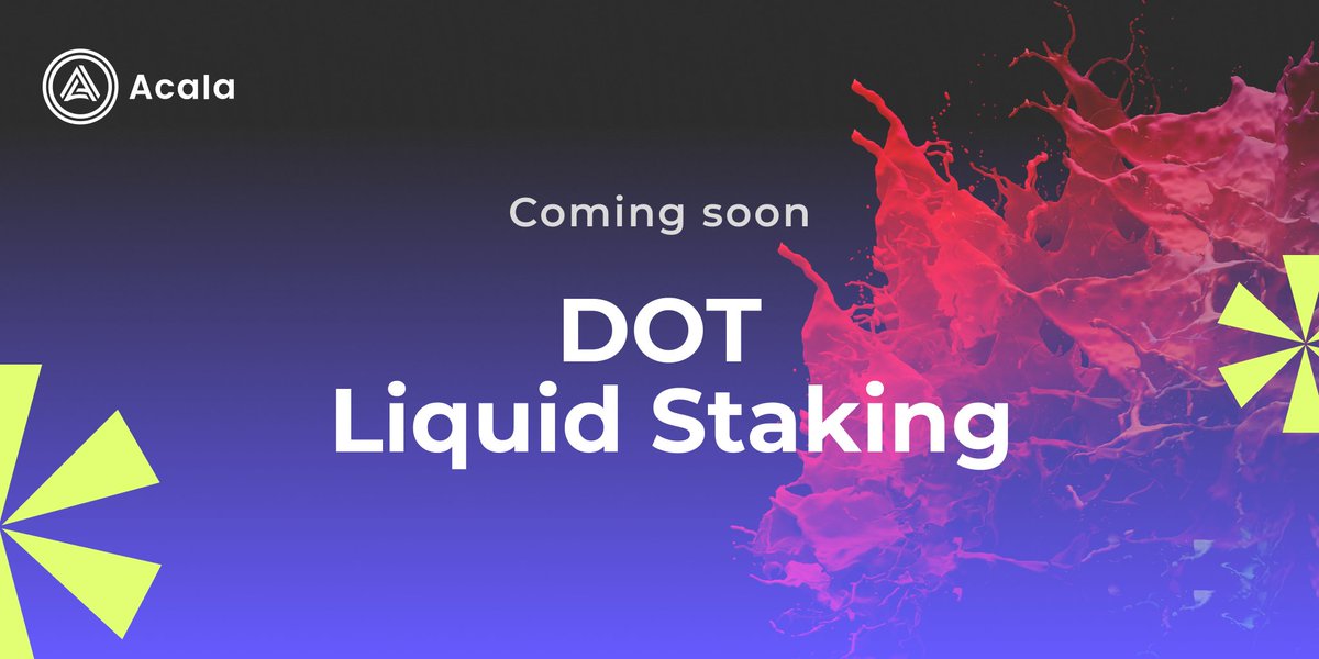 AcalaNetwork's tweet photo. 💧 The launch of Acala's DOT liquid staking is days away. Are you ready?

Prepare to earn by unstaking your DOT &amp; moving it cross-chain to Acala. 

Use this guide for help sending your DOT to Acala: https://t.co/AgxG9AG3WL https://t.co/5ufjFQJMhU