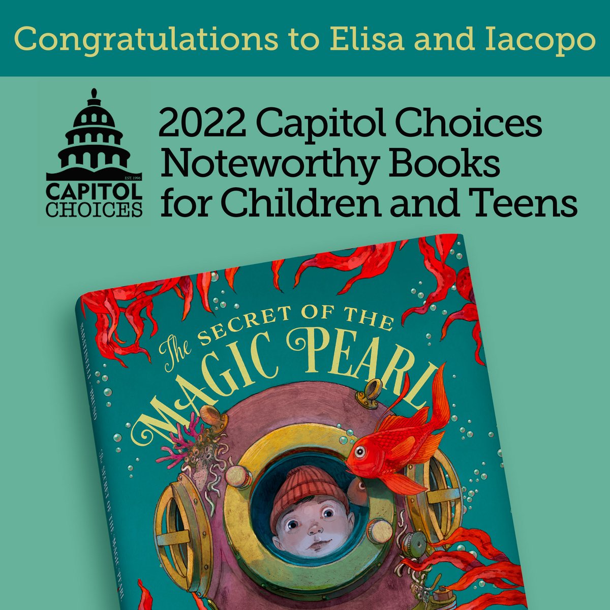 redcometpress's tweet photo. Congratulations to Iacopo Bruno and @LucindaRiver on being named a Capitol Choices Noteworthy Book!
https://t.co/hBnPN6egzA
#ChildrensBooks #booktwt #librarian #librarians #redcometpressbooks https://t.co/frmPmxk0fn