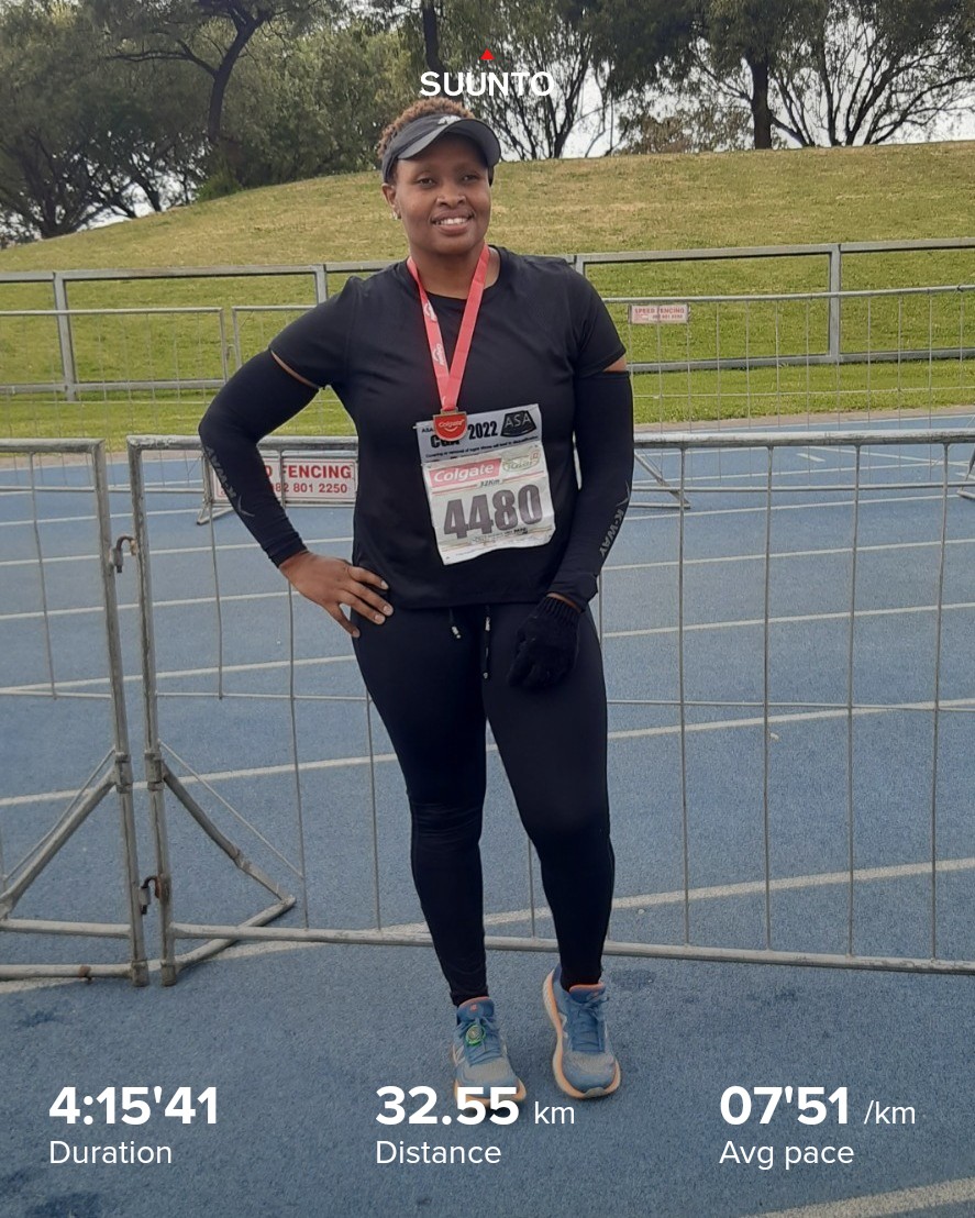 NobuhleChadala's tweet image. I saw flames there by 
#ColgateRace, it was a beautiful race though.
#RunningWithTumiSole 
#FetchYourBody2022 
#Suunto #Running 
#IPaintedMyRun