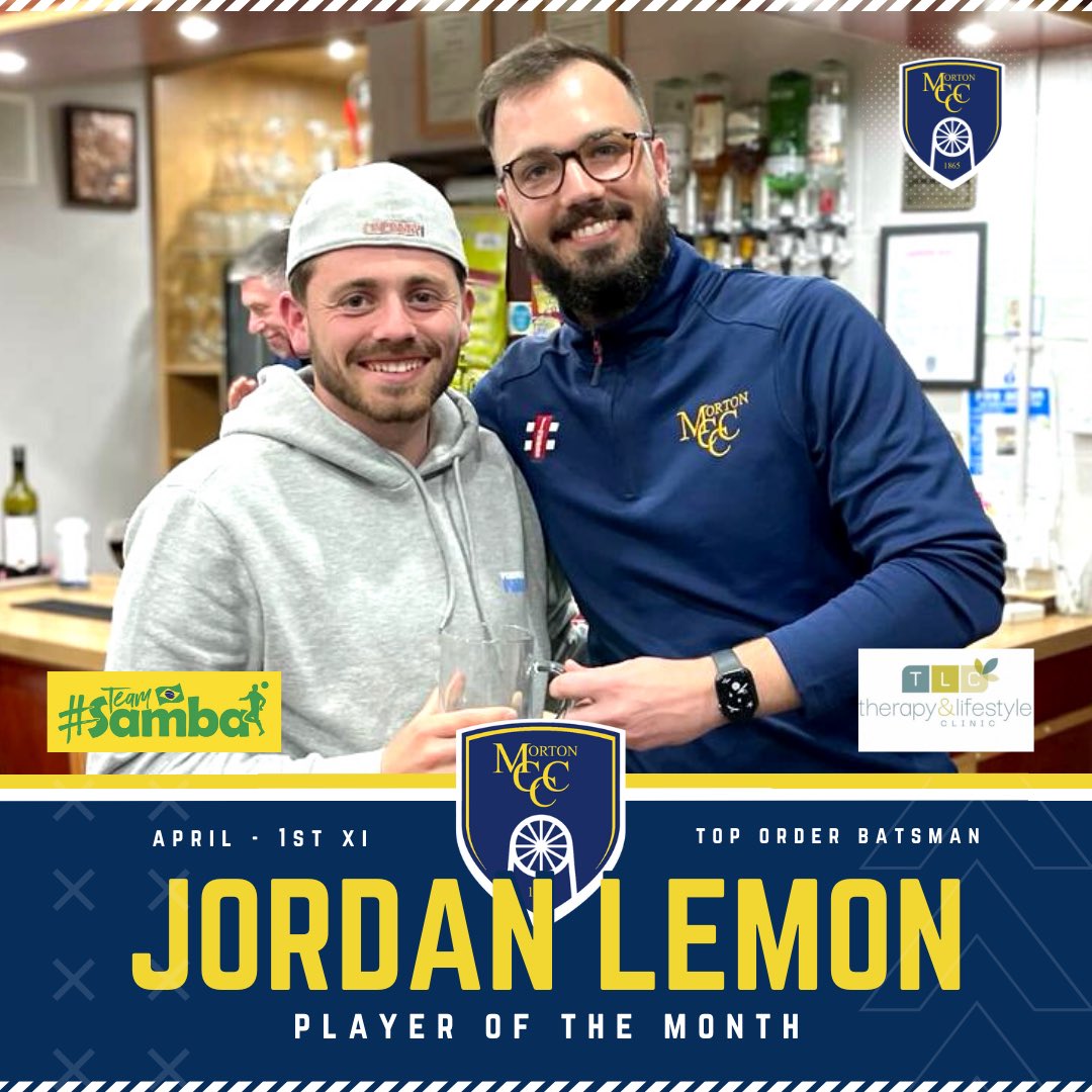 MortonCCC's tweet photo. Congratulations to April’s MCCC Players of the Month, @jordylemon92 and @sunilb79! 🏏 

A big thanks to the player sponsors for their support, and to Hellison Trophies for providing the trophy tankards! 🏆 

@samba_coaching
@JackTalbert https://t.co/Ahq9QlESYH