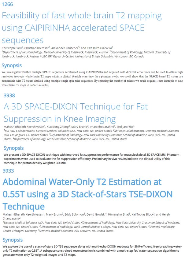 From a cross-correlation of all #ISMRM22 abstracts,  the top-3 most common abstracts (with the most words in common with others) are: