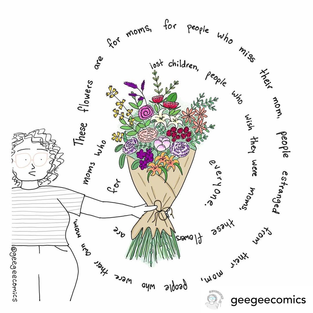 geegeecomics's tweet photo. I haven’t been drawing much lately but I have been thinking about drawing, and thinking about this drawing in particular. Happy-Sad Mother’s Day. #MothersDay https://t.co/psEPo1rERp