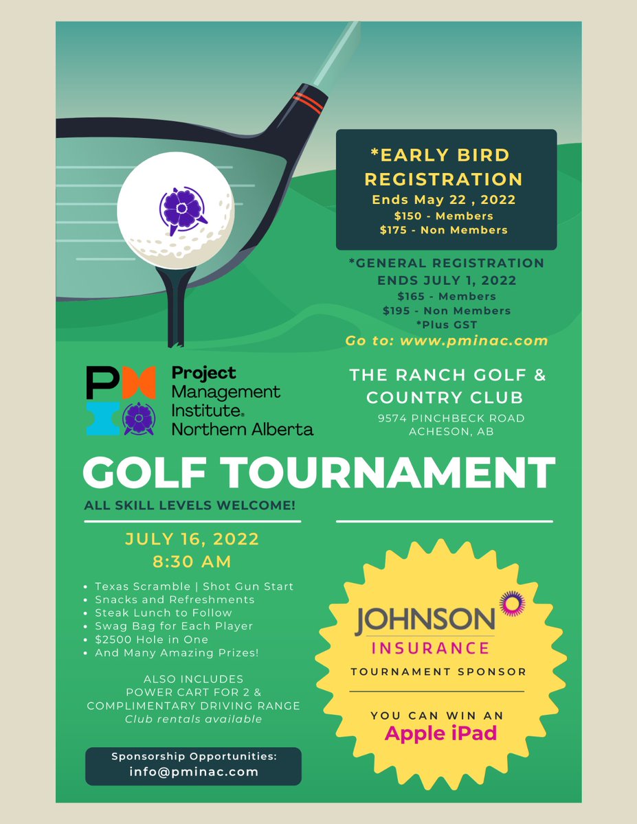 PMI_NAlberta's tweet photo. It's that time of year! #golf #fun #goodround   form a team and stay out of the bunkers! Join the tournament and have some fun! #havefun #PMINAC #yegevents #yegfun #professionals #networking https://t.co/RurC1rWson