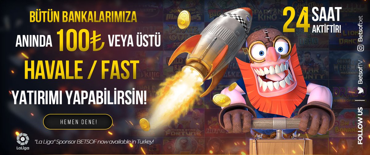🏦 7/24 PARA YATIRMA - ÇEKME ÖZGÜRLÜGÜ BETSOF'DA! 

💯 TÜM BANKALARDAN MİNİMUM 100₺ HAVALE / FAST YATIRIMI YAPABİLİRSİNİZ.

🎁 DİLERSENİZ YATIRIMINIZA 3 BONUS ALABİLİRSİNİZ!

✅ linktr.ee/betsofbahis
