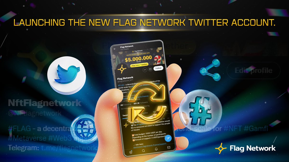 NFtlagnetwork's tweet photo. 📢Currently, our twitter account is temporarily disabled.  We decided to create a new account while waiting for account recovery. 

👷We are continuing to develop the project so please stay tuned.  

🤝Thanks for your patience! https://t.co/ZEnALuqJUb