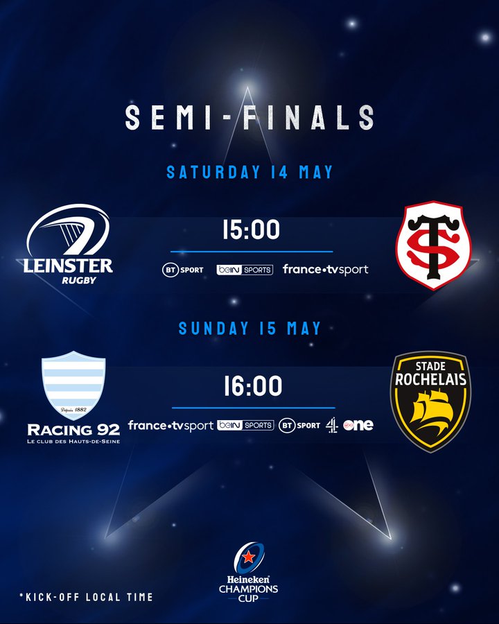 European Professional Club Rugby Get Your Tickets To The Heineken Champions Cup Semi Finals