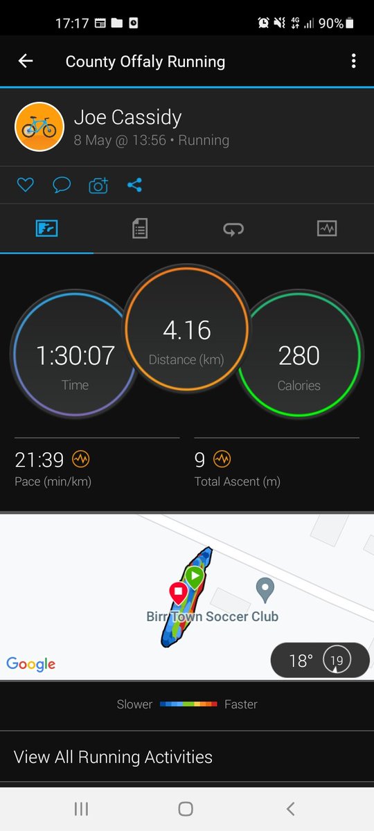 JoeCassidyIRE's tweet photo. Day 126 run/walk T minus 31 days #Mexico #Canada #Wellbeing #MentalHealthAwarenessMonth #assistantref #Cotteercupfinal @BirrFC Well Done to @ClaratownFC. https://t.co/zhnYFEXHaA