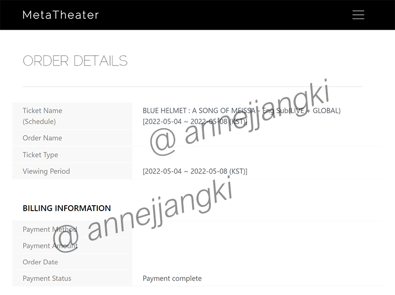annejjangki's tweet image. Thank you @MetaTheaterLive for this opportunity to watch Jang Kiyong and Meissa Team. It's a once in a lifetime chance that I would never forget❤️
#musical #BlueHelmet #ASongOfMeissa #ParkChanyeol #JangKiyong #KimHyojin #LeeSeungjun #MetaTheater