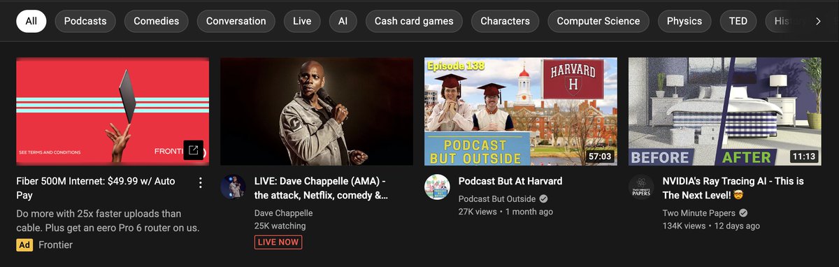 Yo <a href="/YouTube/">YouTube</a> wtf?

You will suggest obvious crypto scams to me like this "live" Chapelle broadcast that is just trying to literally steal people's money, but you ban <a href="/BanklessHQ/">Bankless</a> who gives real information to people?

Get your priorities straight