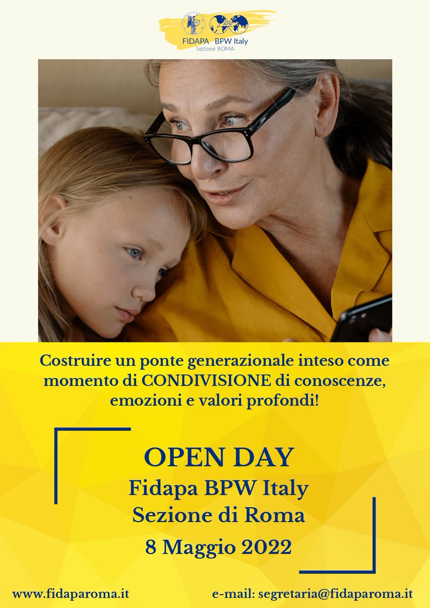 fidaparoma's tweet photo. 💛 #OPENDAY Fidapa Bpw Italy - Sezione di Roma 💙
Cos’è @FIDAPA? 
è dare #esempio ✔️
è #condivisione 💌
è #diversità in quanto #valoreaggiunto 🫶🏻
è #faresquadra 👩🏼‍🤝‍👩🏽
è #empowerment delle #donne 🏋🏻‍♀️
e #unitesivince 👩‍👩‍👧‍👧
iscrivetevi e condivideteli con noi 💛 
https://t.co/7TVOiqX5V2 https://t.co/c780PmOwj0