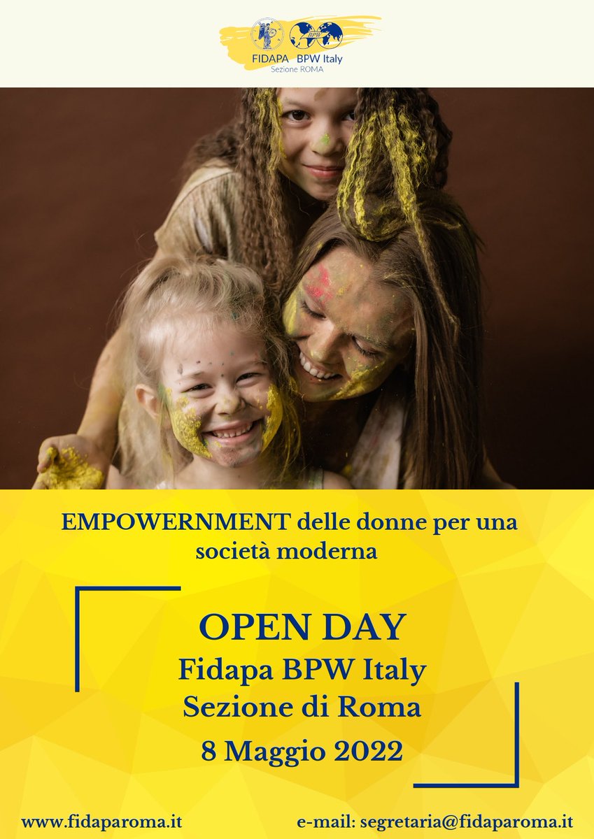 fidaparoma's tweet photo. 💛 #OPENDAY Fidapa Bpw Italy - Sezione di Roma 💙
Cos’è @FIDAPA? 
è dare #esempio ✔️
è #condivisione 💌
è #diversità in quanto #valoreaggiunto 🫶🏻
è #faresquadra 👩🏼‍🤝‍👩🏽
è #empowerment delle #donne 🏋🏻‍♀️
e #unitesivince 👩‍👩‍👧‍👧
iscrivetevi e condivideteli con noi 💛 
https://t.co/7TVOireHjC https://t.co/2Xx2QWHRj7