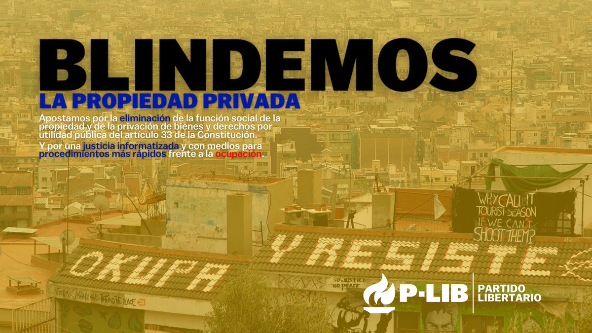 partidolibertad's tweet photo. Compartimos la preocupación por el problema de los okupas.

🏡Proponemos la modificación de las leyes para defender la propiedad privada sin ningún género de dudas y procedimientos rápidos que descarguen a la administración de justicia. 

#Okupas https://t.co/RzSyBgYpDh