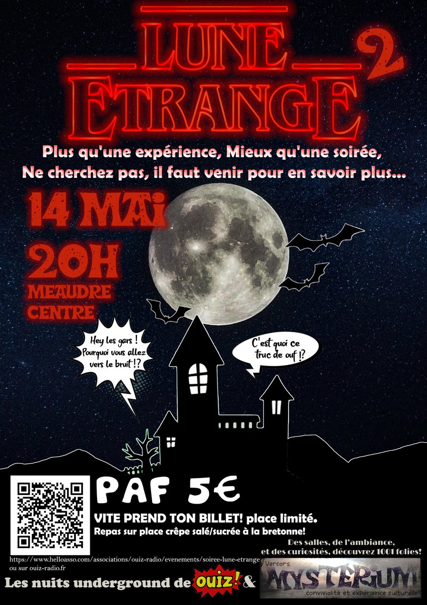OuizRadio's tweet photo. Plus qu'une expérience. Mieux qu'une soirée,
Ouiz-radio vous propose l' Expérience Mysterium
Des salles, de l’ambiance, et des curiosités. Découvrez 1001 folies!
 un PAF à 5€ pour nous aider à payer les artistes.
VITE PRENDS TON BILLET! place limité.
Repas sur place https://t.co/IZcdlr3XQa