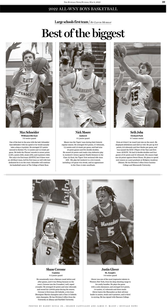 hsjrphoto's tweet photo. In today's @TheBuffaloNews 6 pages devoted to All-WNY Boys basketball! Congrats to Player of the Year @CanisiusHSHoops @declanryan05 https://t.co/GSmek2Y10W