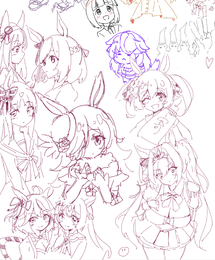 LoliconDango's tweet photo. 今日の絵チャ、いっぱいウマ娘えがきました、とても楽しです！
#ウマ娘 https://t.co/fPNSmaEEiw