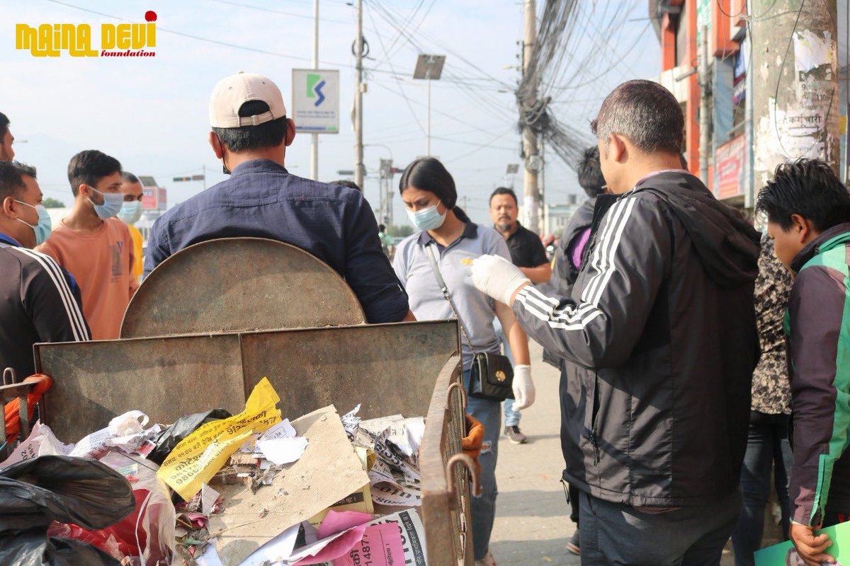 Mainadevifound's tweet photo. Maina Devi Foundation organized the clean-up of Koteshwor, Kathmandu on 7th May 2022 through active engagement of youths and local stakeholders. We believe our small effort will encourage people to be conscious during waste disposal.
#mainadevifoundation #ClimateActionNow https://t.co/d1eX7rhfa1