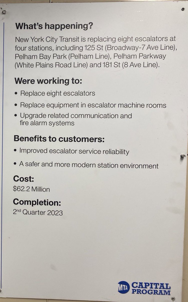 gaborgurbacs's tweet photo. Today, it costs $62 million to replace 8 escalators in New York. In 1931, it was $41 million to build the Empire State Building. https://t.co/Qs2h67WOsV