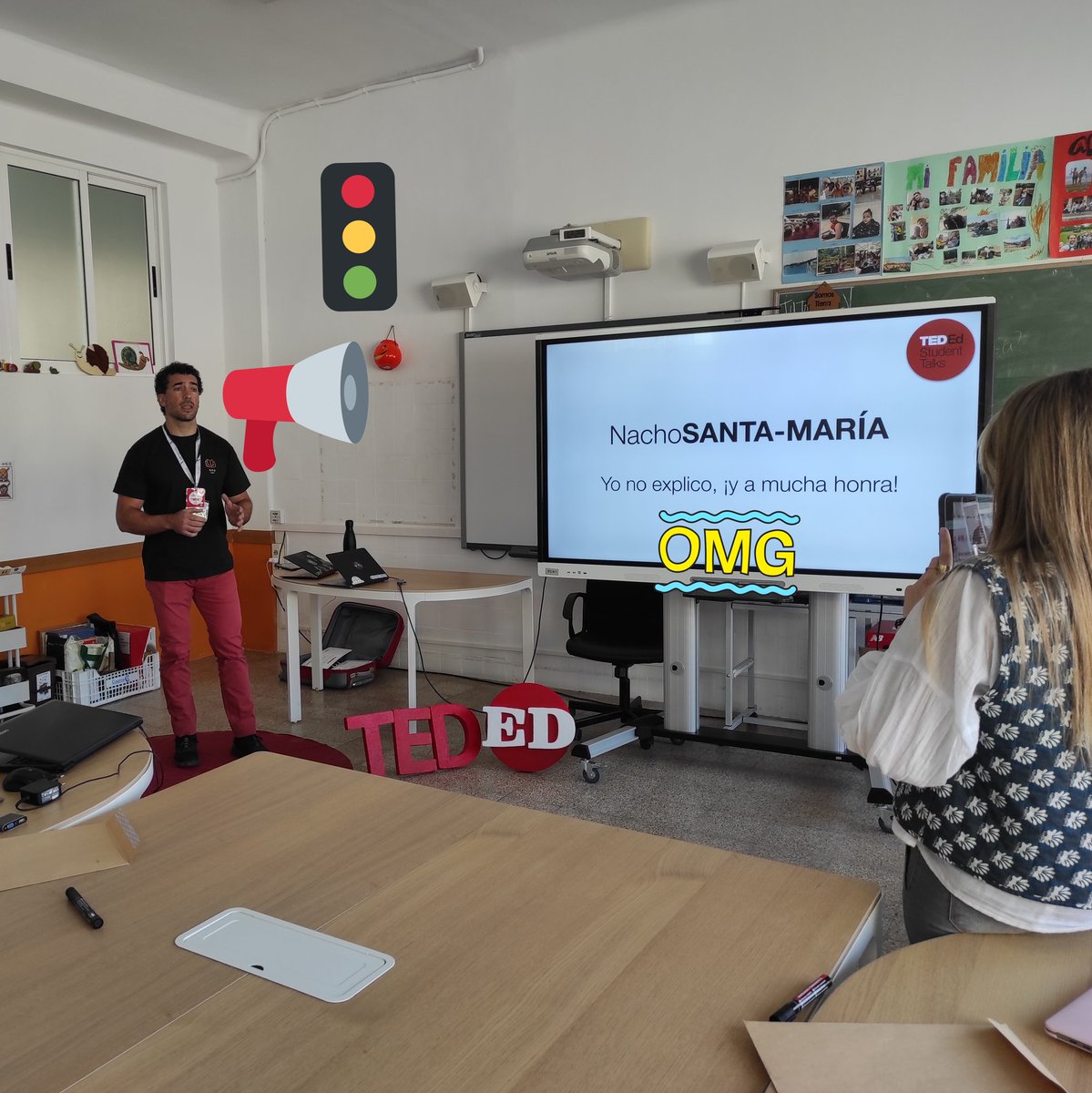 nacheteer's tweet photo. Gracias @ZPoblador y @JoseRaCamacho19 por el taller de Clubs #TEDEdStudents en #volvemos10x.
Me llevé muchas ideas buenas en la mochila.
¡Y di mi primera charla #TEDTalks!
Hablé de la #MetáforaDelSemáforo
https://t.co/UPmmxhDurt
Aquí, escribiéndola y dándola. https://t.co/DNWhDrv8Dw