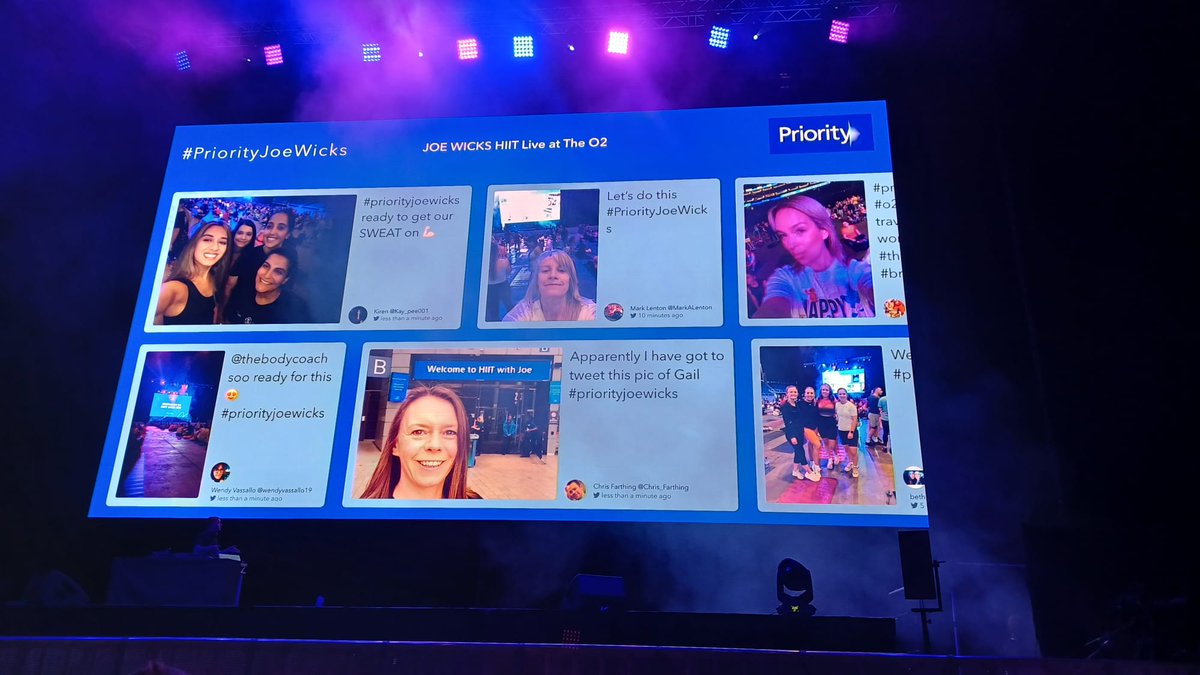 Chris_Farthing's tweet photo. Oh, they included the text when it went up on the big screen at the O2. #priorityjoewicks https://t.co/BwxgWZHSo5