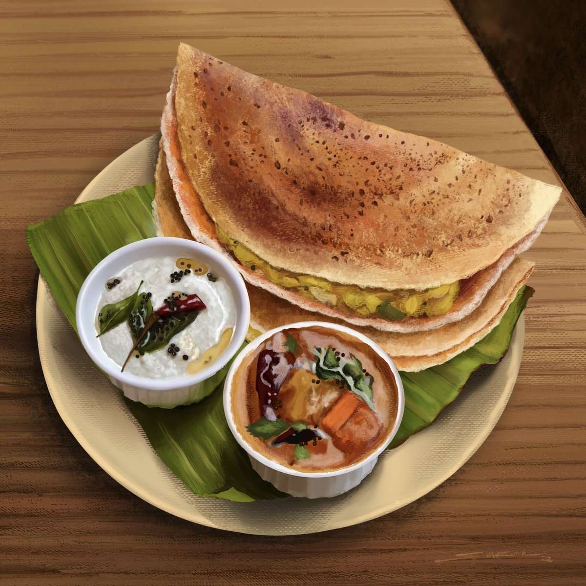 VforVendakka_'s tweet image. i painted masala dosa 🥕