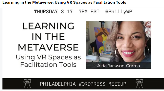 myquesttoteach's tweet photo. Learning is continuous & life changing. Technology is being influenced by Web 3.0, Web 4.0 & beyond even #WordPress is being influenced. @LoveBuiltLife has shared "Learning In The Metaverse" The influences & changes to come in web development and content creation. #PhillyWP https://t.co/6RzAYesDgM
