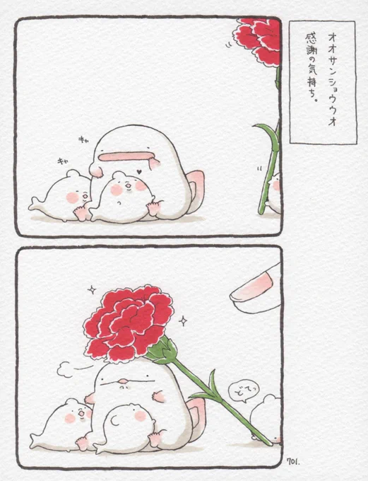 オオサンショウウオ、カーネーションまとめ。 #母の日 