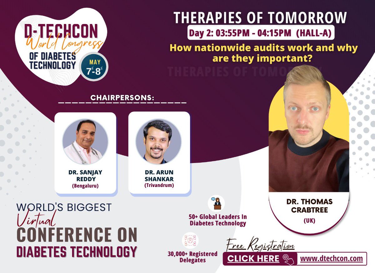 DTechCon's tweet photo. Dr. Thomas Crabtree Talked at DtechCon2022 about How nationwide audits work and why are they important?
Moderated By: Tushar Anil Sadhu
Chaired by: Dr. Sanjay Reddy & Dr. Arun Shankar
Attend Live: https://t.co/JCIjHVho63
#Dtech #DtechCon2022 https://t.co/xa2znbrtPa