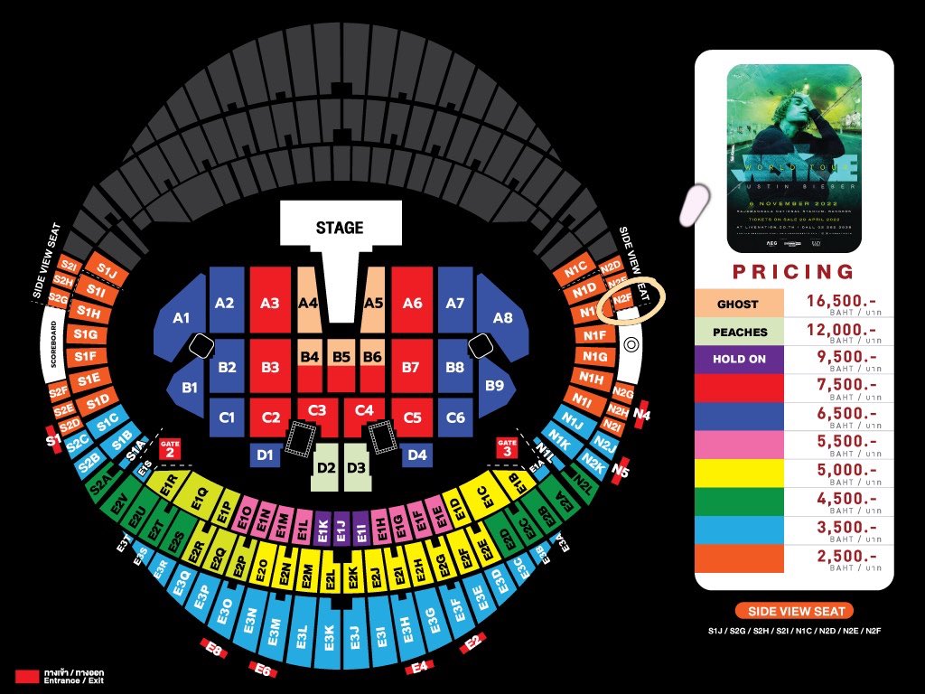 n_phassa's tweet photo. มีบัตร ✨ 2500  โซน N2F ติดกัน 2 ใบ
 #justicetourbangkok
#JusticeTourBangkok #justinbieberinbangkok #JusticeWorldTourBKK #JusticeWorldTour https://t.co/RnHrAgklr3