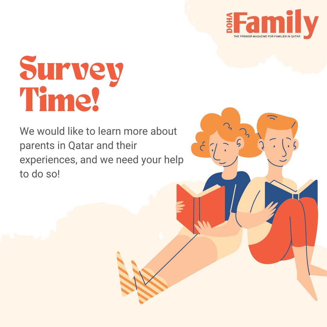 Hey Doha Family fam! Are you a parent in Qatar? Then we need your help in filling out a quick parenting survey 😍
survey.alchemer.com/s3/6843482/Doh…

#dohafamily #dohamums #mumsindoha #dohafamilies #doha #dohaqatar #qatar
