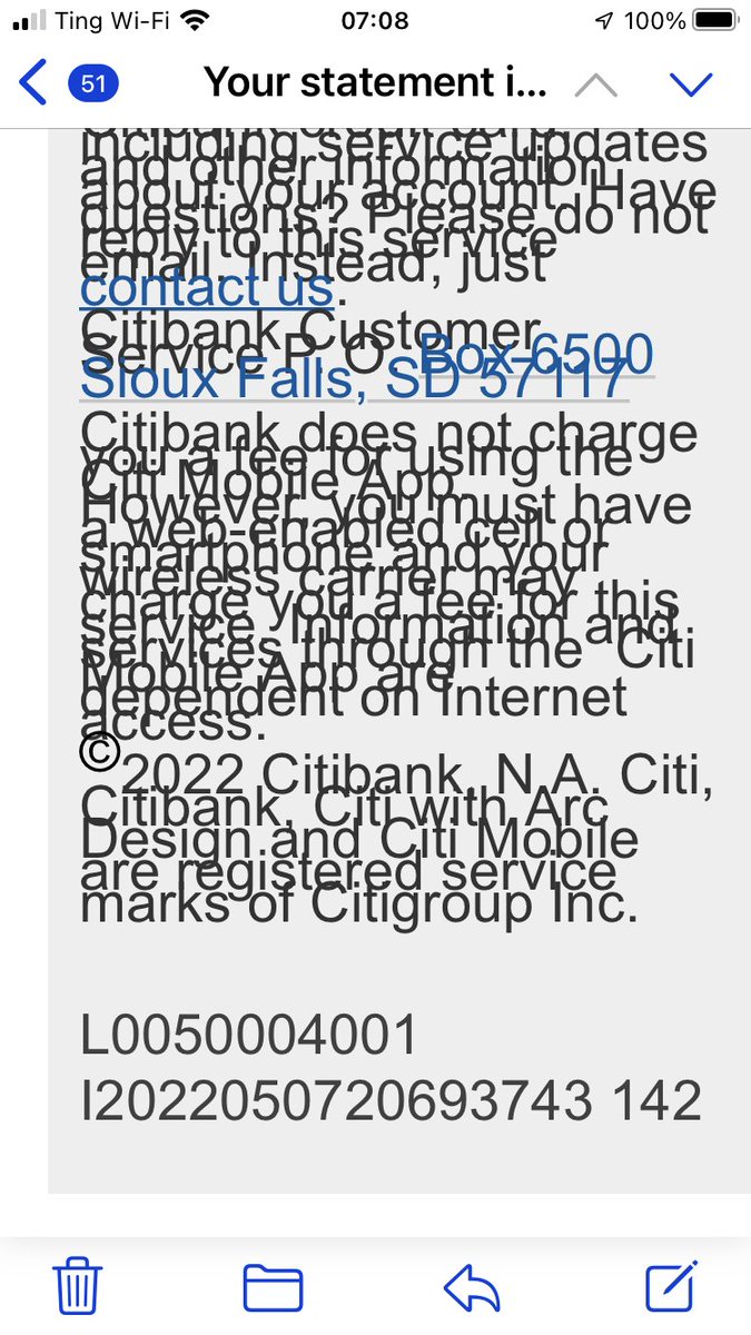 JonathanRPool's tweet photo. @AskCiti Citi sends inaccessible email messages, like this one with unreadable overlapping text. https://t.co/C0t2K8KED0