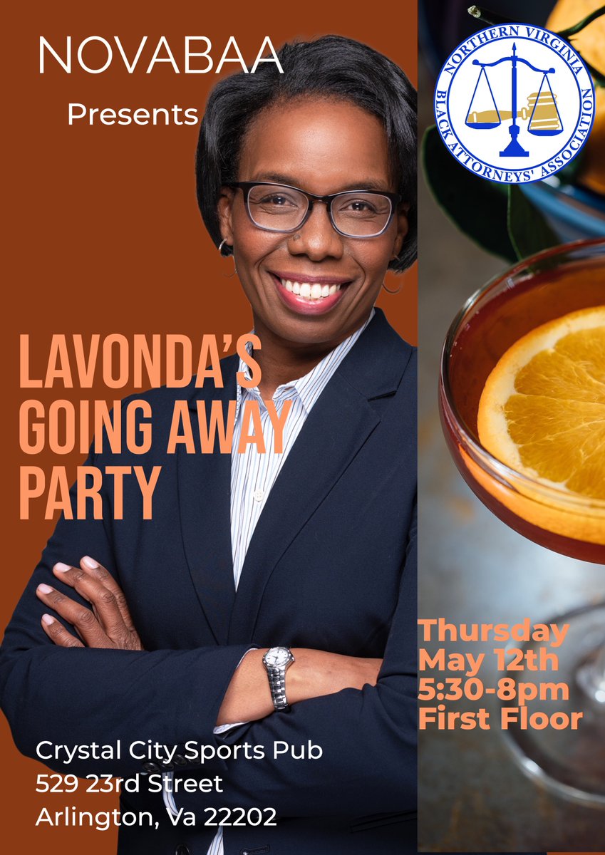 thenovabaa's tweet photo. For those unaware, one of NOVABAA's most beloved members, Lavonda Graham-Williams is leaving us to serve as the City Attorney in her hometown of Portsmouth. This is a bittersweet event for those of us who have come to depend on her friendship, mentorship and kindness.
#NOVABAA https://t.co/XoyAzl5NcZ