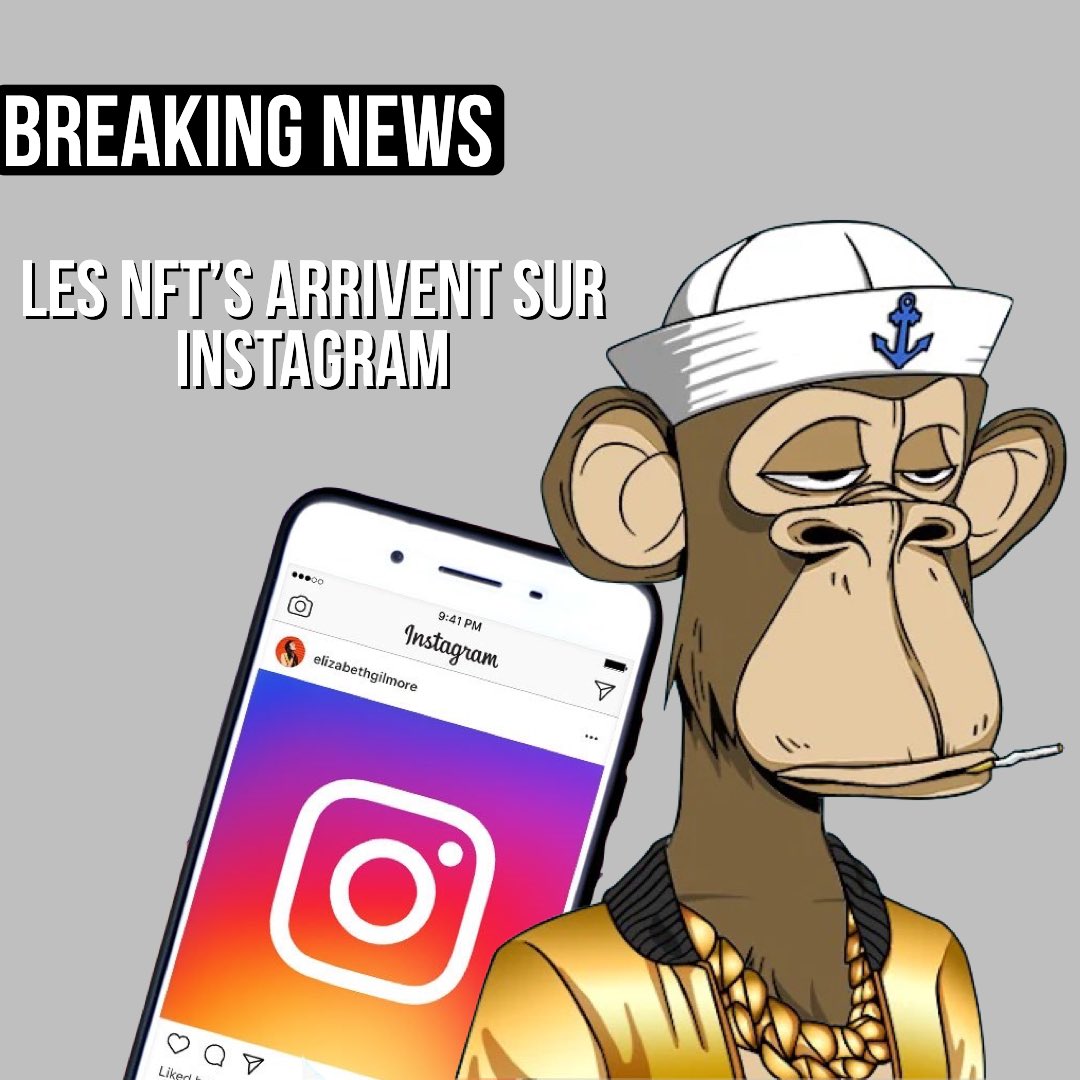 Theblog44's tweet photo. BREAKING NEWS 🚨 : 

🔸Instagram prévoit l’intégration des NFT’s.
🔸Contrairement à Twitter, ce service sera GRATUIT 

#NFT #Solana #Ethereum #instagram https://t.co/rjp9kSGnvy