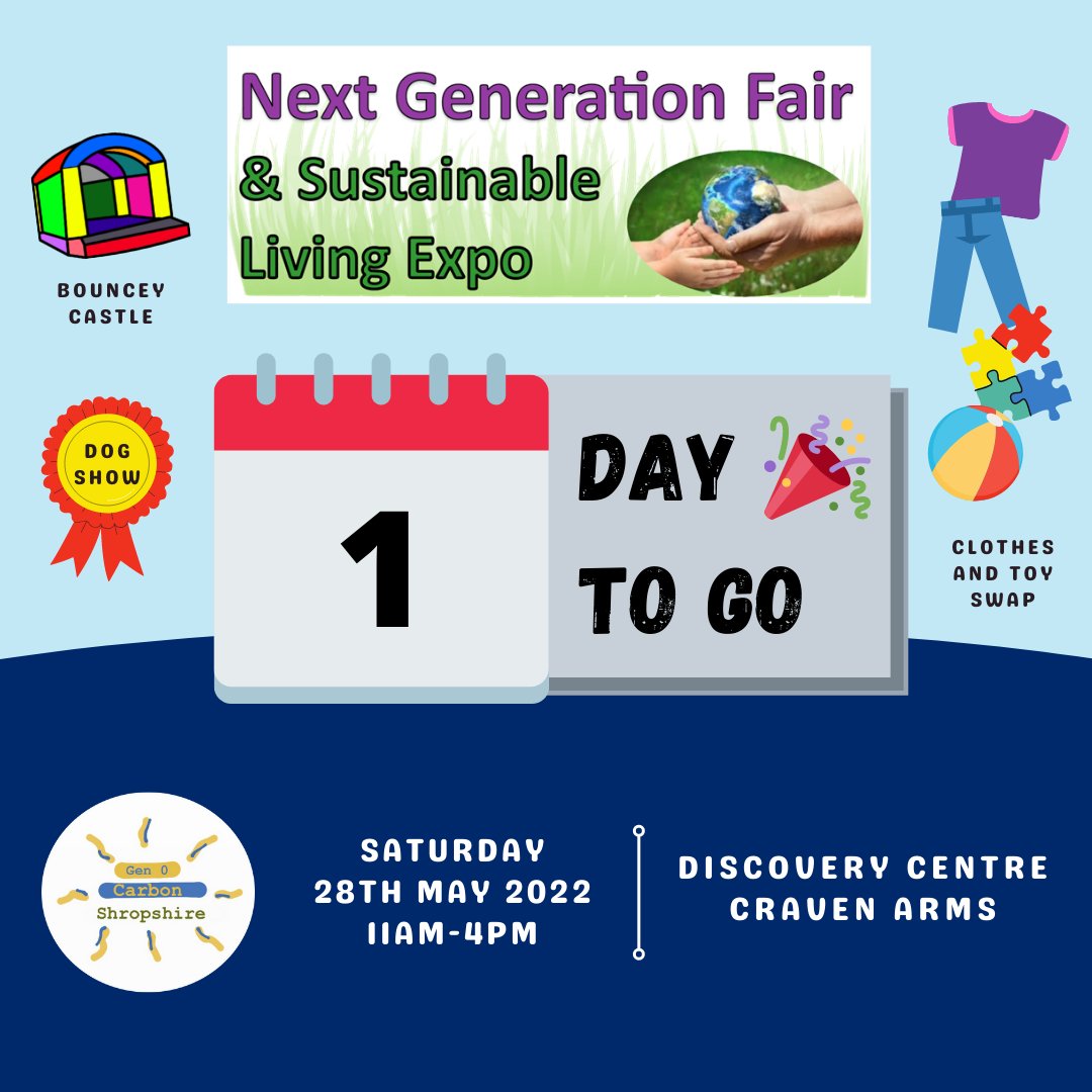 ZeroShropshire's tweet photo. Finally it's here 🥳🥳🥳 The Next Generation Fair is tomorrow!! Please come along and don't forget to bring your old toys and clothes to swap for new ones 😄🎯👖👚🏰 https://t.co/A2KIEBgvG7