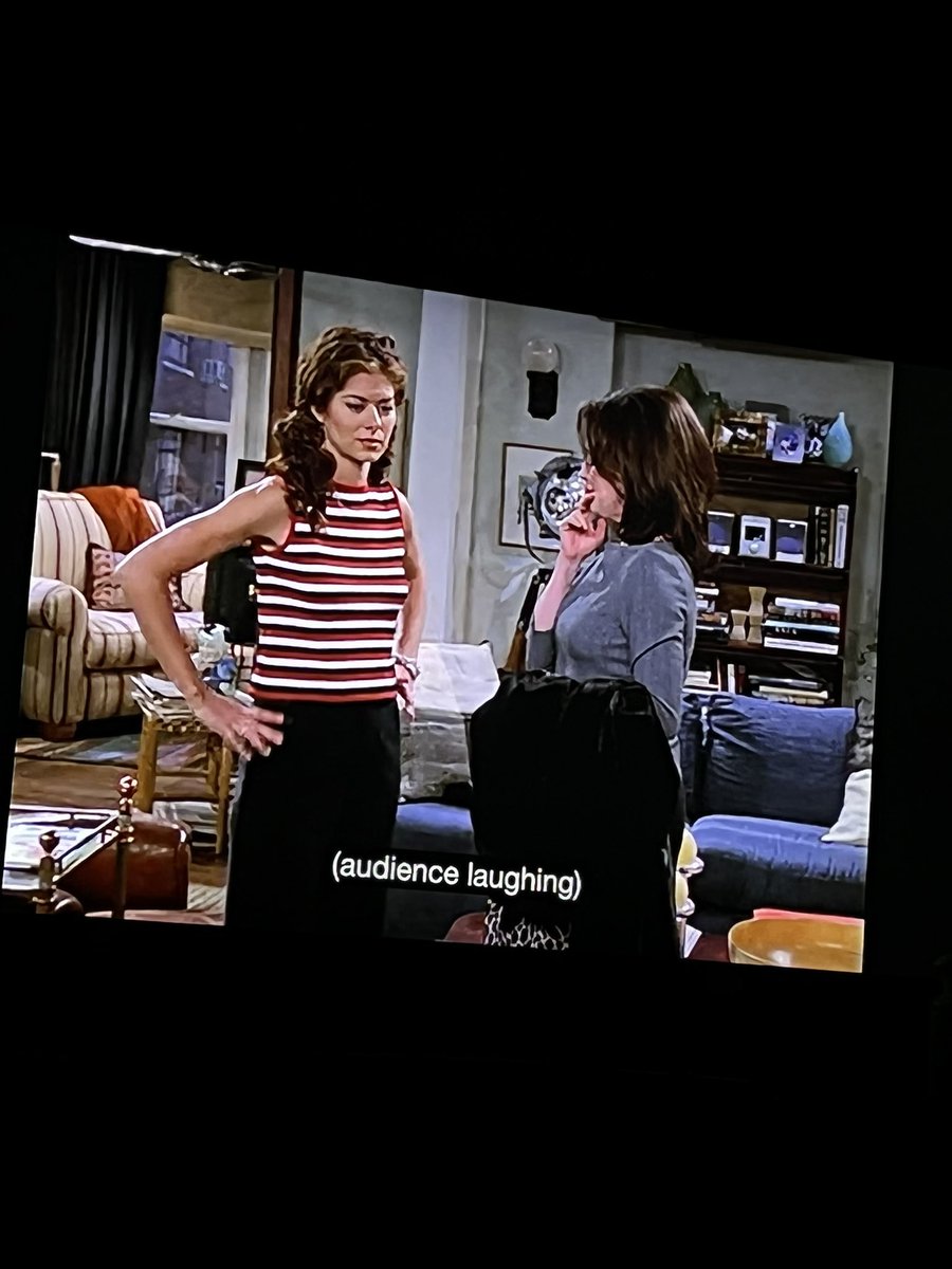 Will &amp; Grace subtitles in the (audience laughing) every time the audience laughs and it is goddamn unbearable.