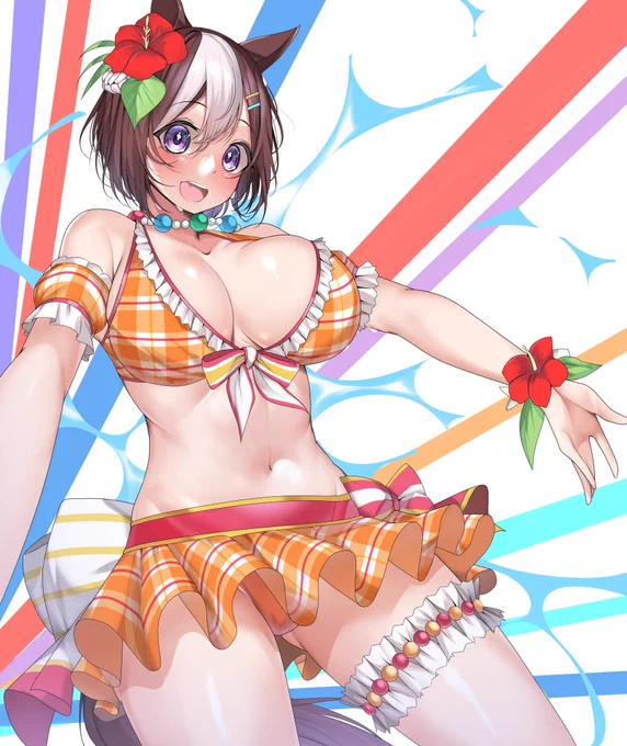 #ウマ娘 
#ウマ娘プリティダービー 
初めてA+を取らせてくれた娘を描いたよ 