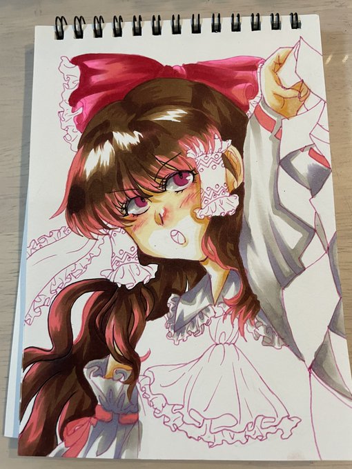 #コピック #東方Project 今日中に完成させたかったけど完成しなかった霊夢さん途中経過!! 