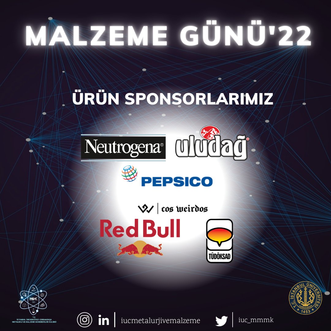 Malzeme Günü'22 etkinliğimizi destekleyen ürün sponsorlarımıza teşekkür ederiz.
