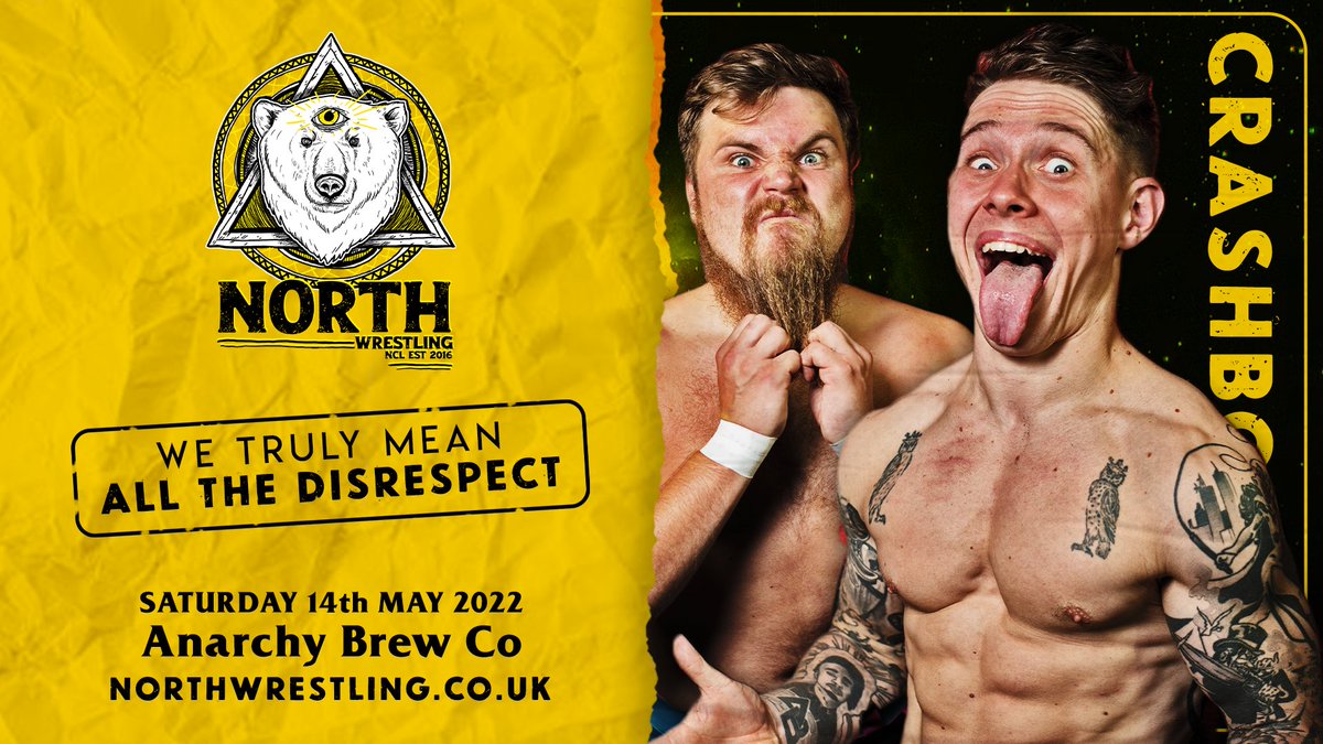 ANCMNT We have Semi-Final 1 of the Tag Team Tournament happening on Sat 14 May - but one-third of Semi-Final 2 will ALSO be at @AnarchyBrewCo, after a hugely succesful night at LET THE CANNONS FLY 3 for @bandicoot_jack. Anyway, is it really a NORTH show without @CRASHBOAT182?!