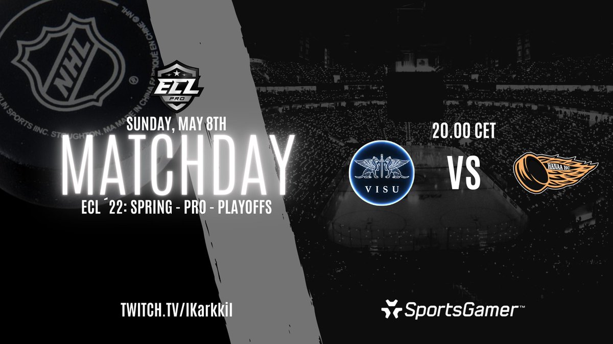 We are in the playoffs, as expected! 😉🔥 It's time to start our playoff journey against <a href="/HanaaHC_/">#hanalla</a>. Format is BO7 and 4 games will be played tonight. Come cheer us! 👊🏻

⏰ 20CET/21 🇫🇮

Live on twitch.tv/IKarkkiI

#kouvolanlakritsi #MukanaWilhelm @visugamingeu <a href="/SportsGamerGG/">SportsGamer</a>