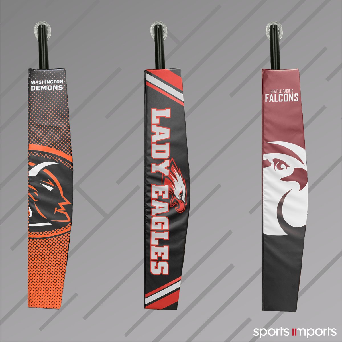 SportsImportsVB's tweet photo. The blown up mascot look on custom pads is one of our favorite looks! For more designs, visit: https://t.co/udHr5Y2OH0 #custompads https://t.co/FYK2A4GfKj