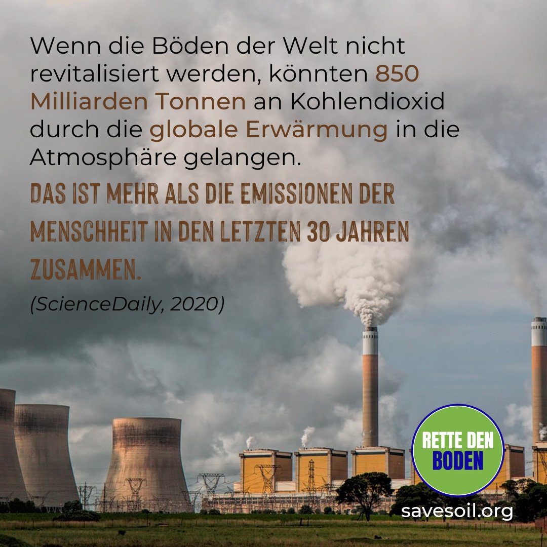 OliverSavesoil's tweet photo. Wenn die Böden der Welt nicht revitalisiert werden, könnten 850 Mrd. t CO2 durch die globale Erwärmung in die Atmosphäre gelangen. Das ist mehr als die Emissionen der Menschheit in den letzten 30 Jahren zusammen. (ScienceDaily, 20)  In #SchleswigHolstein wird es dann sehr nass. https://t.co/3mgPWlxnwD
